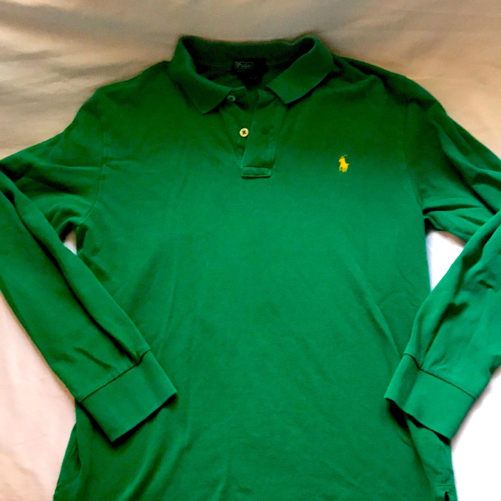 Polos Ralph Lauren long sleeve green boys large